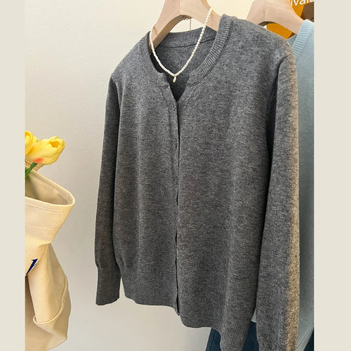 2026 New Fashion Women's Fleece Knit Loose Short Cashmere Sweater Round Neck Warm Korean Sle Casual Female Sweater Top Cloting